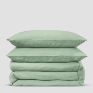 Sage Green Linen Blend Duvet Set
