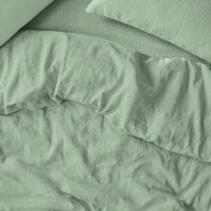 Sage Green 100% Linen Duvet Cover