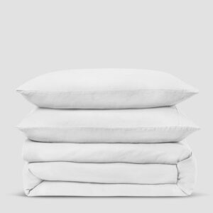 White Linen Blend Duvet Set