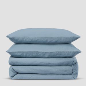 Dusk Blue Linen Blend Duvet Set