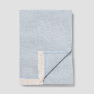 Dusk Blue Cotton Textured Throw
