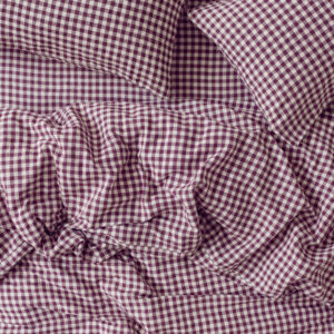 Berry Gingham 100% Linen Duvet Cover