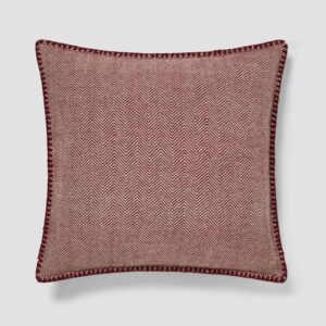 Rhubarb Herringbone Wool Square Cushion Cover