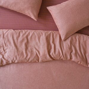 Auburn Red Herringbone Flannel Cotton Duvet Cover
