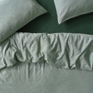 Spruce Green Herringbone Flannel Cotton Duvet Cover