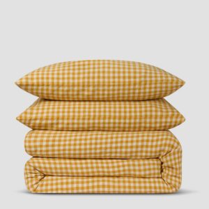 Honey Gingham Linen Blend Duvet Set