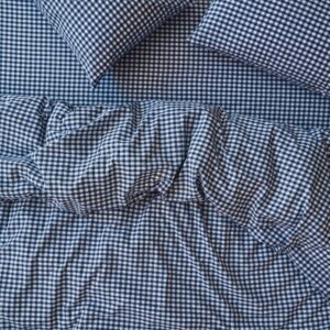 Indigo Small Gingham Cotton Duvet Cover