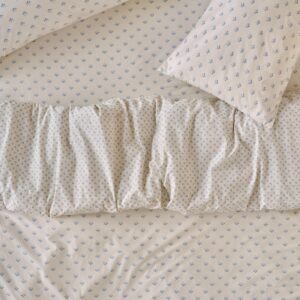 Cove Blue Martha Floral Cotton Duvet Cover