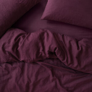 Berry 100% Linen Duvet Cover