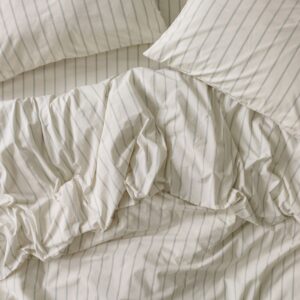 Mellow Green Slumber Stripe Cotton Duvet Cover