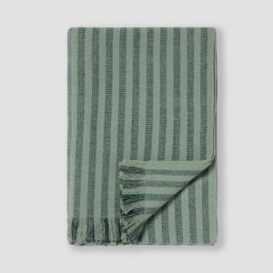 Pine Green Pembroke Stripe Wool Throw