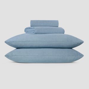Dusk Blue Linen Blend Sheet Set