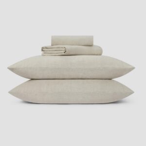 Oatmeal Linen Blend Sheet Set