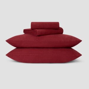 Rhubarb Linen Blend Sheet Set