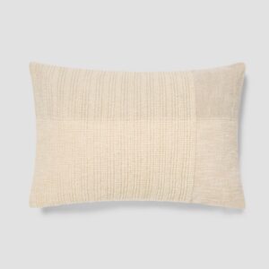 Cream & Oatmeal Soft Cross Weave Wool Rectangle Cushion Cover