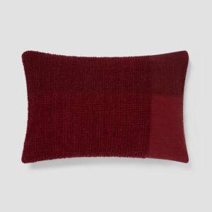 Rhubarb Soft Cross Weave Wool Rectangle Cushion Cover