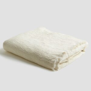 Cream Linen Crinkle Throw